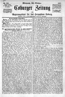 Coburger Zeitung Mittwoch 30. Oktober 1867