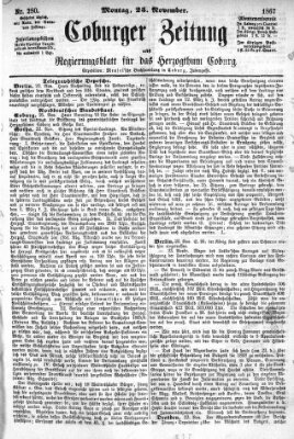 Coburger Zeitung Montag 25. November 1867