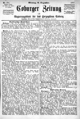 Coburger Zeitung Montag 9. Dezember 1867