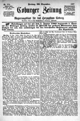 Coburger Zeitung Freitag 20. Dezember 1867