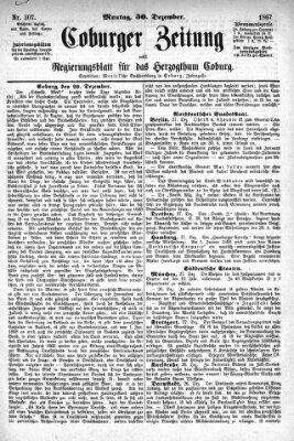Coburger Zeitung Montag 30. Dezember 1867
