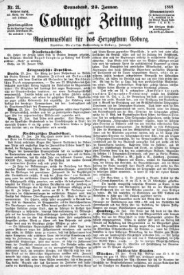 Coburger Zeitung Samstag 25. Januar 1868