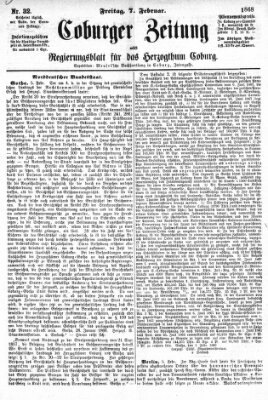 Coburger Zeitung Freitag 7. Februar 1868
