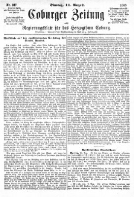 Coburger Zeitung Dienstag 11. August 1868