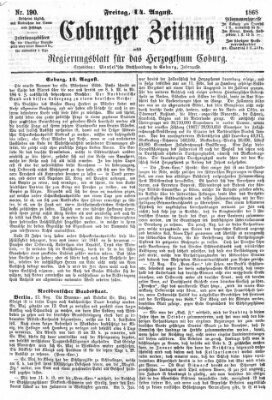 Coburger Zeitung Freitag 14. August 1868