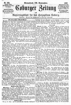 Coburger Zeitung Samstag 19. September 1868