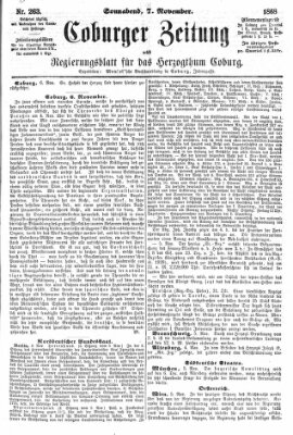 Coburger Zeitung Samstag 7. November 1868