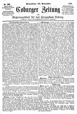 Coburger Zeitung Samstag 14. November 1868