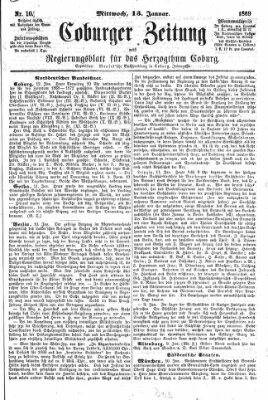 Coburger Zeitung Mittwoch 13. Januar 1869