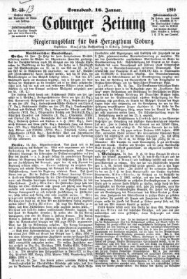 Coburger Zeitung Samstag 16. Januar 1869