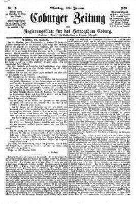 Coburger Zeitung Montag 18. Januar 1869