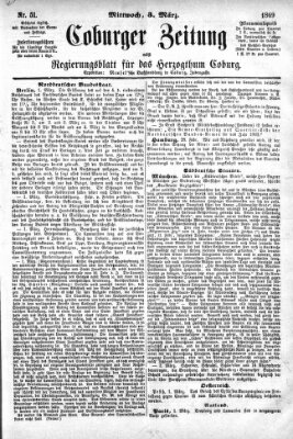 Coburger Zeitung Mittwoch 3. März 1869