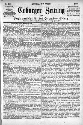 Coburger Zeitung Freitag 23. April 1869