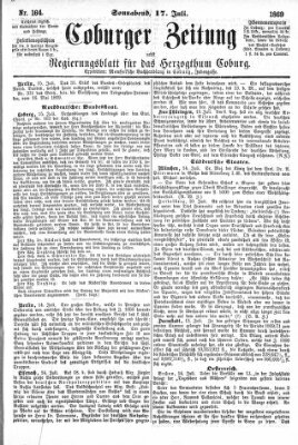 Coburger Zeitung Samstag 17. Juli 1869