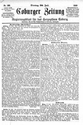 Coburger Zeitung Dienstag 20. Juli 1869