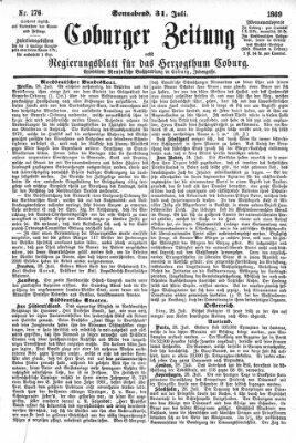 Coburger Zeitung Samstag 31. Juli 1869