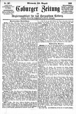 Coburger Zeitung Mittwoch 25. August 1869