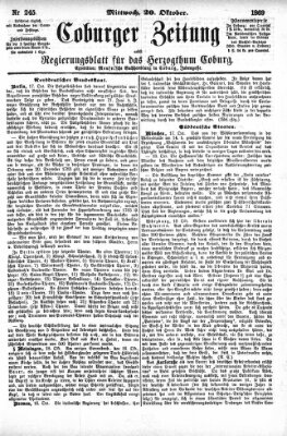 Coburger Zeitung Mittwoch 20. Oktober 1869