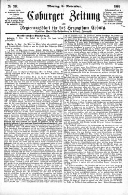 Coburger Zeitung Montag 8. November 1869
