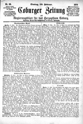 Coburger Zeitung Dienstag 15. Februar 1870