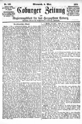 Coburger Zeitung Mittwoch 4. Mai 1870