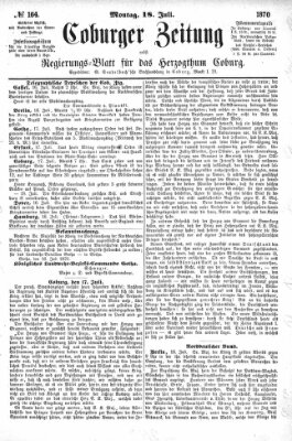 Coburger Zeitung Montag 18. Juli 1870