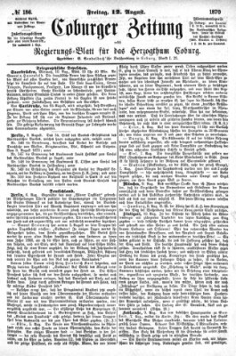 Coburger Zeitung Freitag 12. August 1870