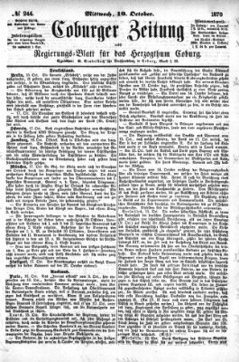Coburger Zeitung Mittwoch 19. Oktober 1870