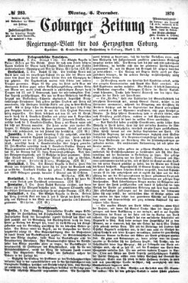 Coburger Zeitung Montag 5. Dezember 1870