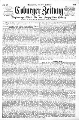 Coburger Zeitung Samstag 17. Februar 1872