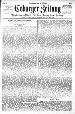 Coburger Zeitung Freitag 1. März 1872