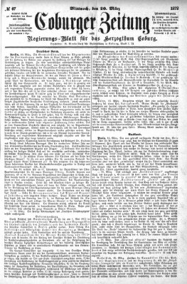Coburger Zeitung Mittwoch 20. März 1872