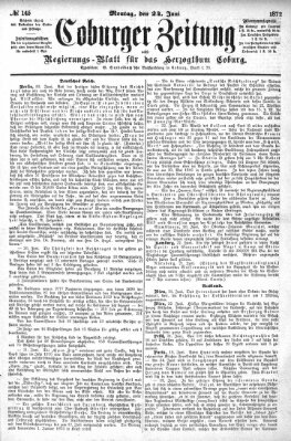 Coburger Zeitung Montag 24. Juni 1872
