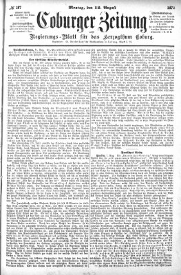 Coburger Zeitung Montag 12. August 1872