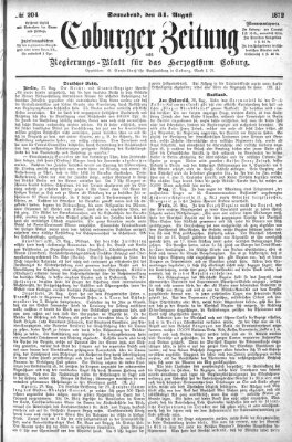 Coburger Zeitung Samstag 31. August 1872