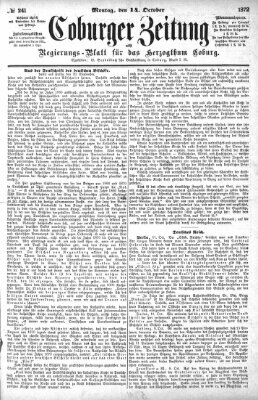 Coburger Zeitung Montag 14. Oktober 1872