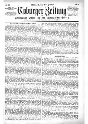 Coburger Zeitung Mittwoch 22. Januar 1873