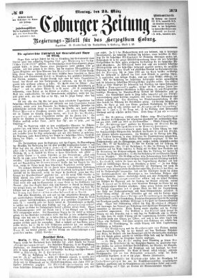 Coburger Zeitung Montag 24. März 1873