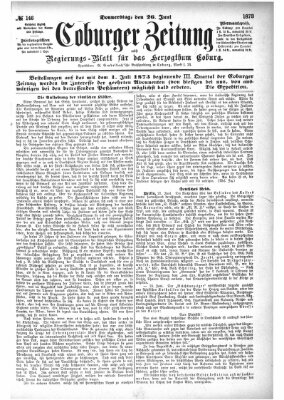 Coburger Zeitung Donnerstag 26. Juni 1873