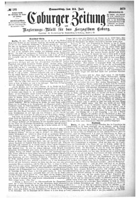 Coburger Zeitung Donnerstag 24. Juli 1873