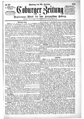 Coburger Zeitung Dienstag 28. Oktober 1873