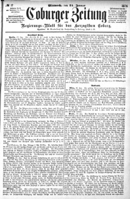 Coburger Zeitung Mittwoch 21. Januar 1874