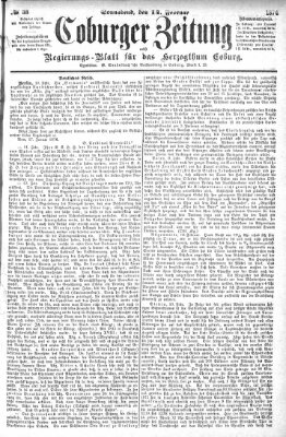 Coburger Zeitung Samstag 14. Februar 1874