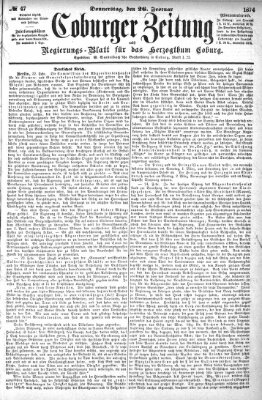 Coburger Zeitung Donnerstag 26. Februar 1874