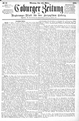 Coburger Zeitung Montag 23. März 1874