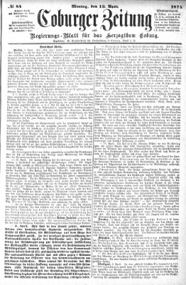 Coburger Zeitung Montag 13. April 1874