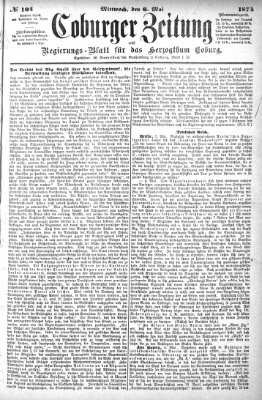 Coburger Zeitung Mittwoch 6. Mai 1874