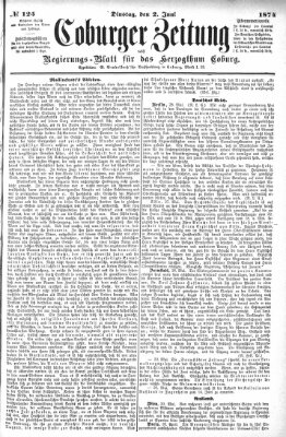 Coburger Zeitung Dienstag 2. Juni 1874