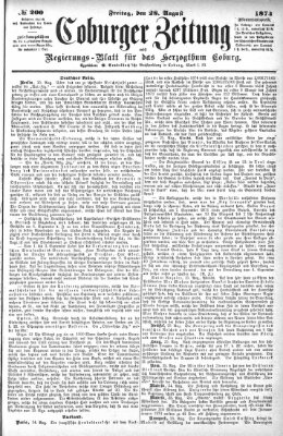 Coburger Zeitung Freitag 28. August 1874