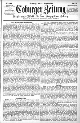 Coburger Zeitung Montag 7. September 1874